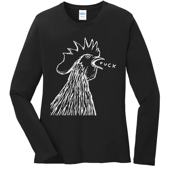 Funny Chicken Rooster Saying Fuck Ladies Long Sleeve Shirt