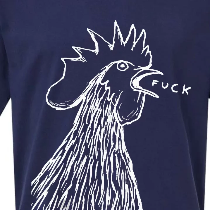 Funny Chicken Rooster Saying Fuck Sueded Cloud Jersey T-Shirt