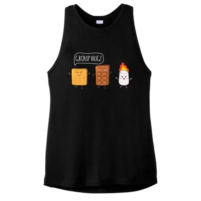 Funny Camping Roasting Bonfire Adventure Ladies Tri-Blend Wicking Tank