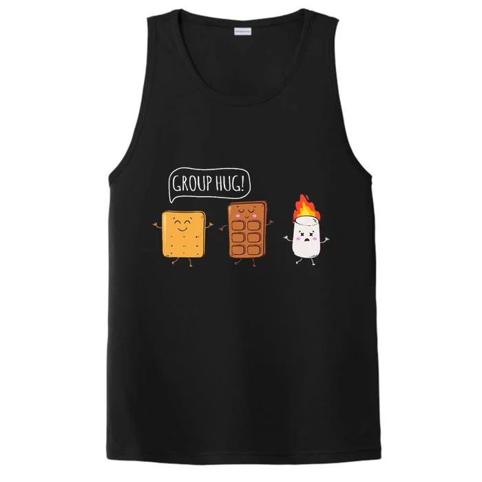 Funny Camping Roasting Bonfire Adventure Performance Tank