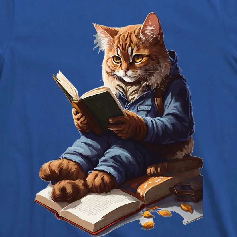 Funny Cats Reading A Book Cat Kitten Lovers T-Shirt