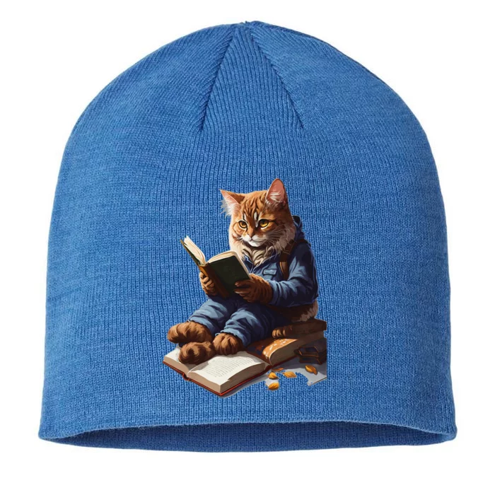 Funny Cats Reading A Book Cat Kitten Lovers 8 1/2in Sustainable Knit Beanie