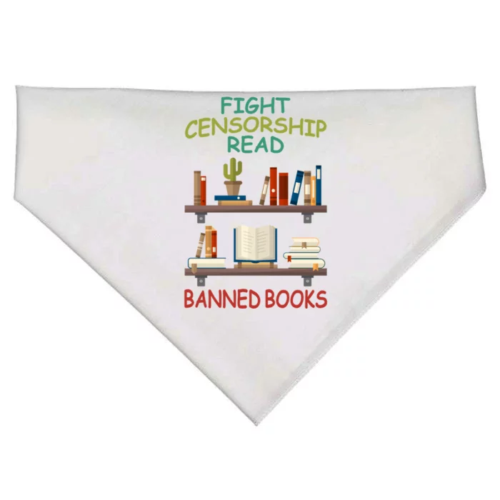 Fight Censorship Read Banned Books Gift USA-Made Doggie Bandana