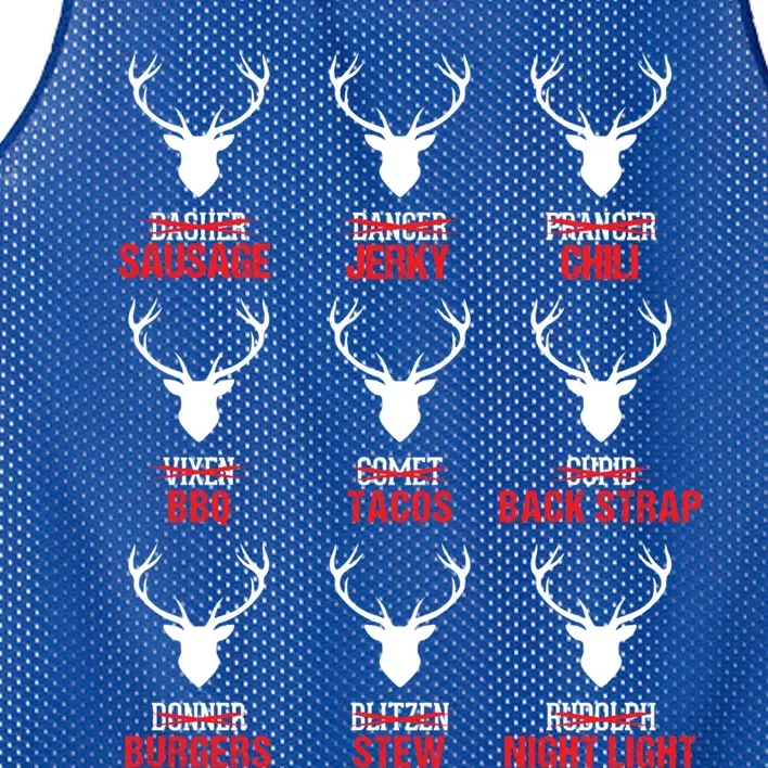 Funny Christmas Reindeer Hunter Deer Meat Hunting Funny Gift Mesh Reversible Basketball Jersey Tank