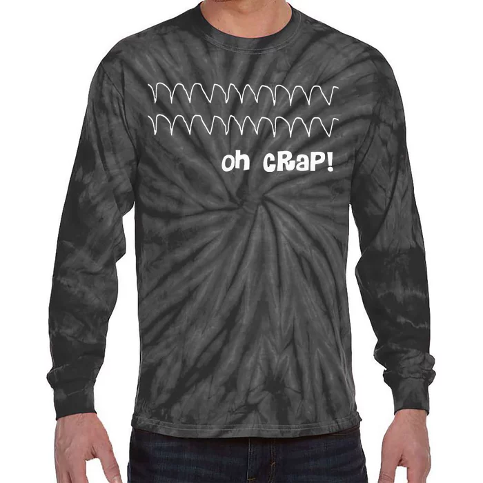 Funny Cardiac Rhythm Oh Crap Nurse Tie-Dye Long Sleeve Shirt