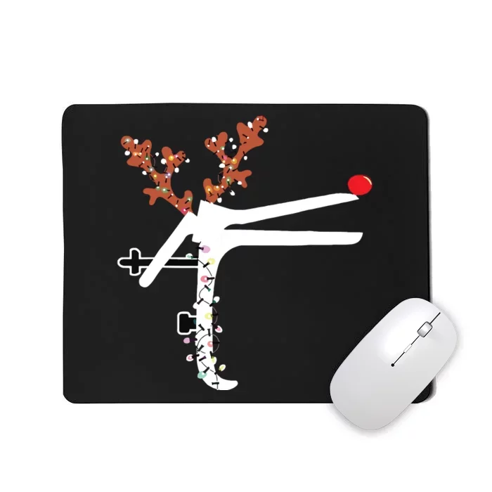 Funny Christmas Reindeer Speculum Nurse Ld Nursing Xmas Mousepad