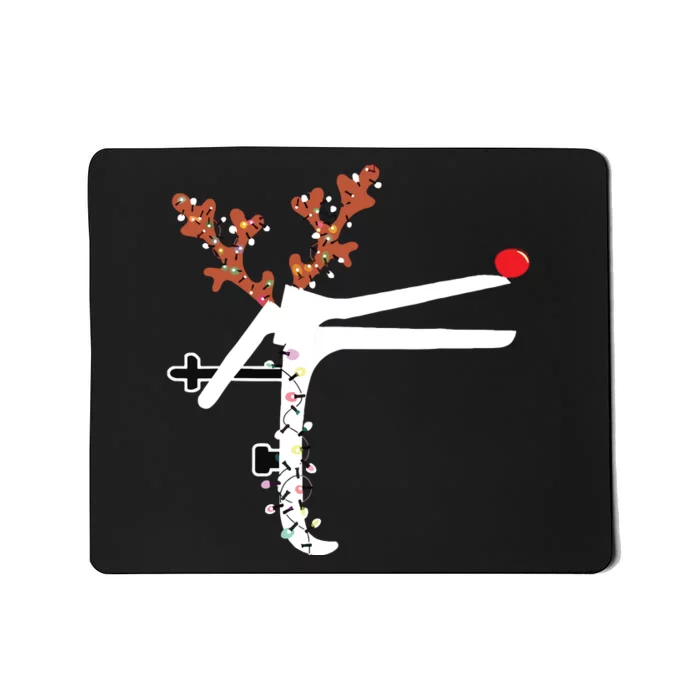 Funny Christmas Reindeer Speculum Nurse Ld Nursing Xmas Mousepad