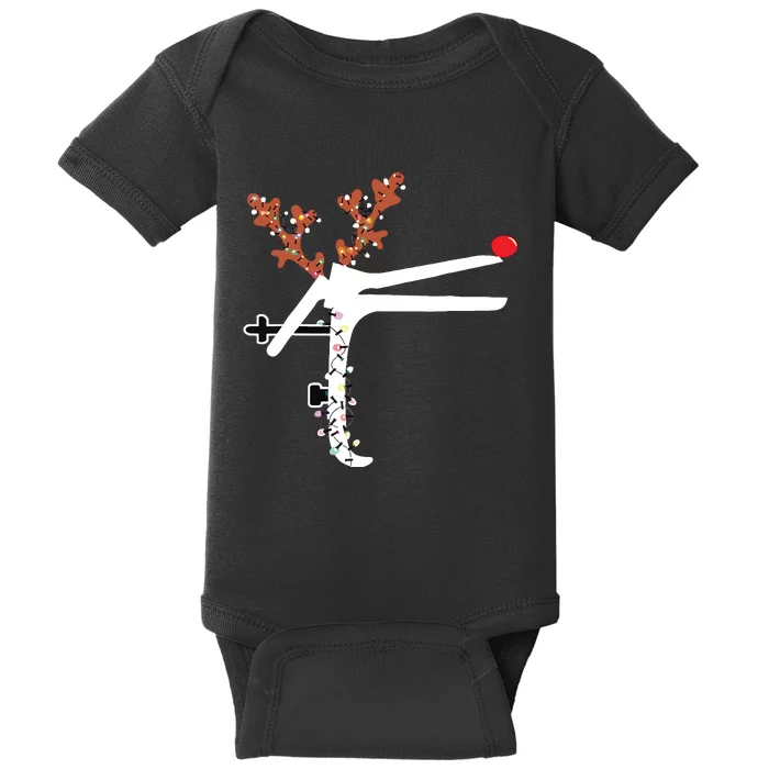 Funny Christmas Reindeer Speculum Nurse Ld Nursing Xmas Baby Bodysuit