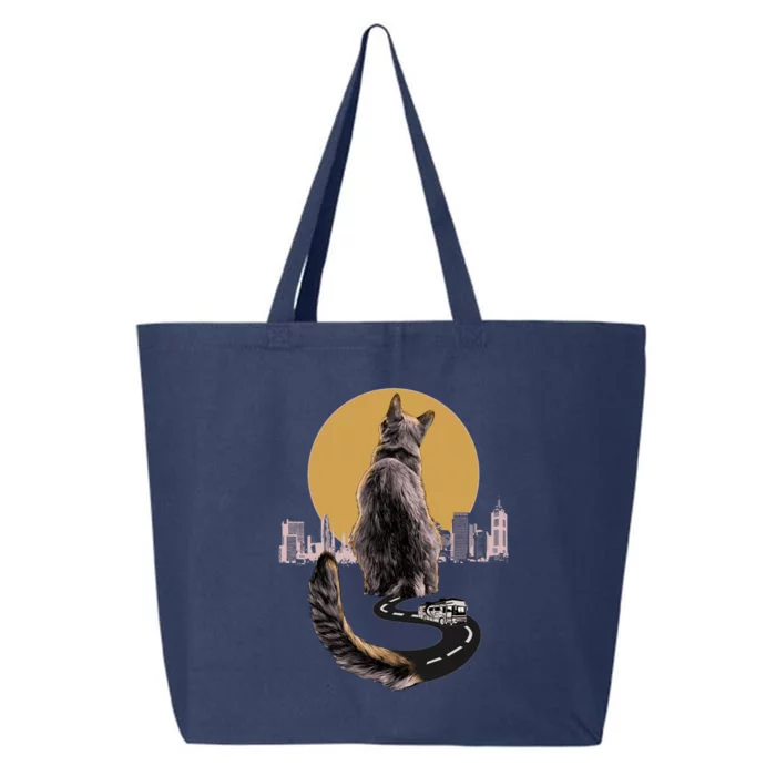 Funny City Road Highway Cat 25L Jumbo Tote