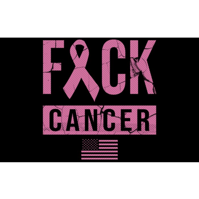 F*ck Cancer Ribbon American Flag Tribute Bumper Sticker