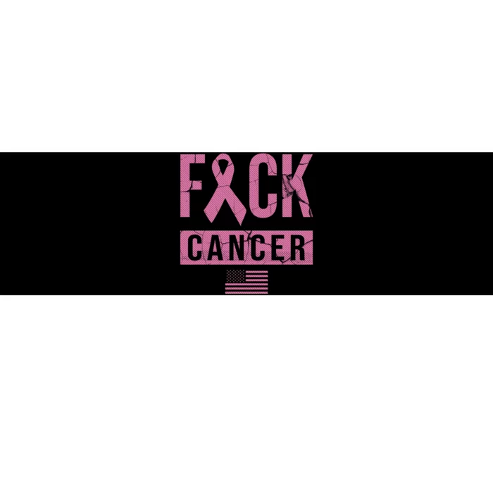 F*ck Cancer Ribbon American Flag Tribute Bumper Sticker