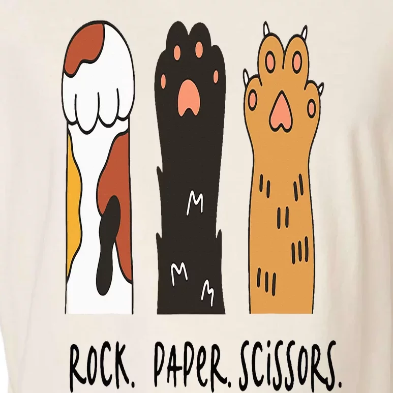 Funny Cat Rock Paper Scissors Cute Cat Paws Garment-Dyed Women's Muscle Tee