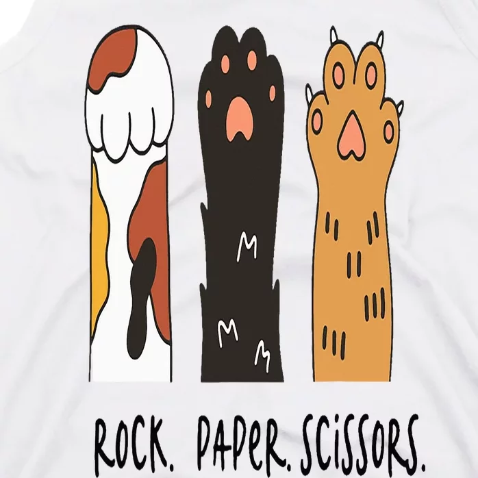 Funny Cat Rock Paper Scissors Cute Cat Paws Tank Top