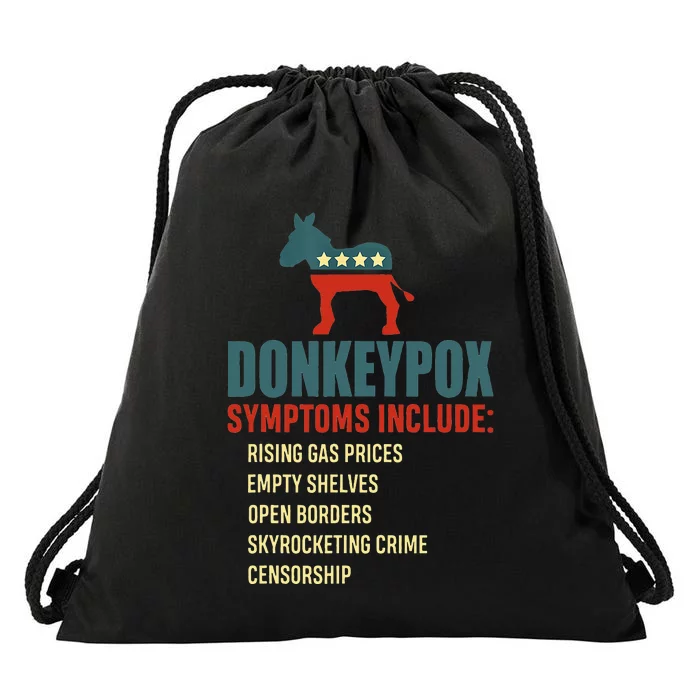 Funny Conservative Republican Anti Biden Donkeypox Drawstring Bag