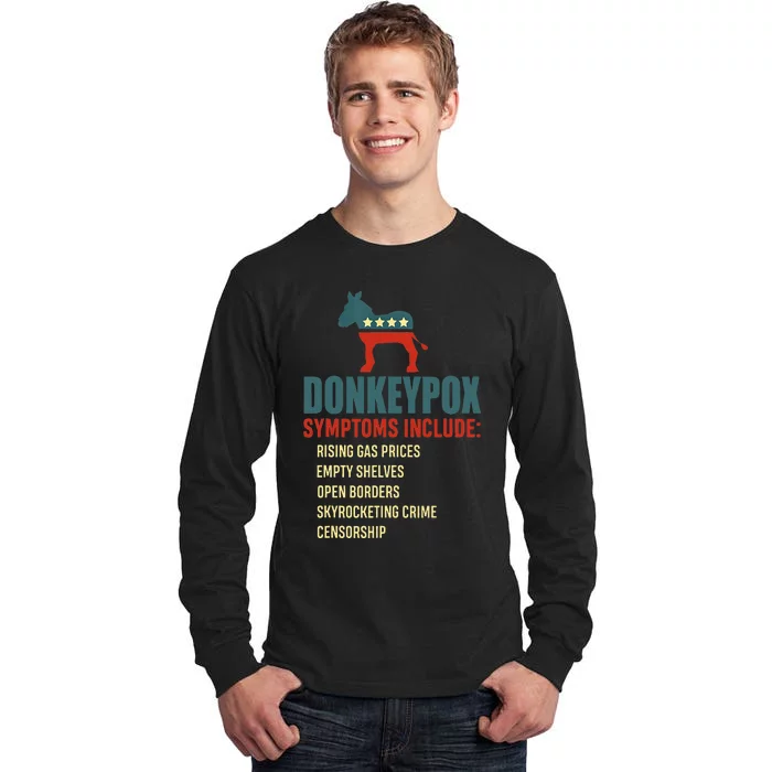 Funny Conservative Republican Anti Biden Donkeypox Tall Long Sleeve T-Shirt