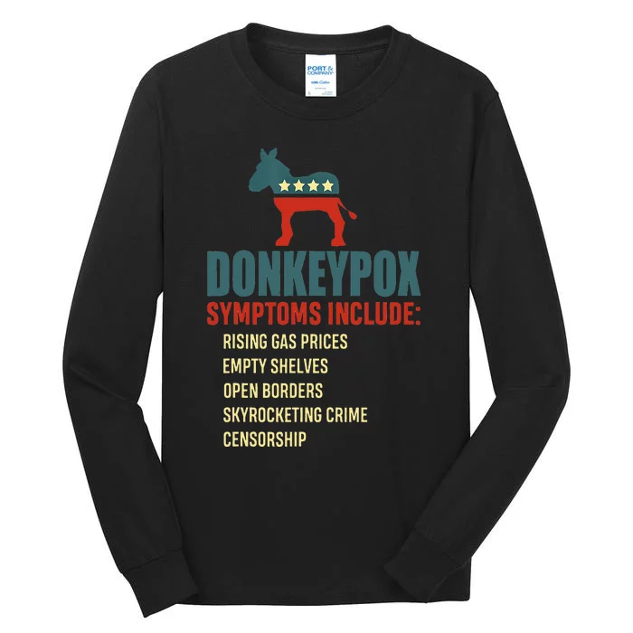 Funny Conservative Republican Anti Biden Donkeypox Tall Long Sleeve T-Shirt