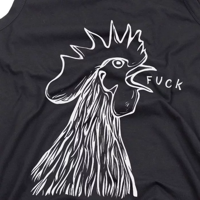 Funny Chicken Rooster Saying Fuck Tank Top