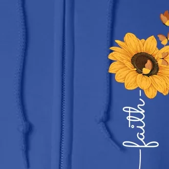 Faith Christ Religious Sunflower Butterfly Art Gift Full Zip Hoodie