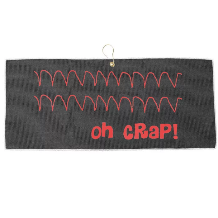 Funny Cardiac Rhythm Oh Crap Nurse Large Microfiber Waffle Golf Towel