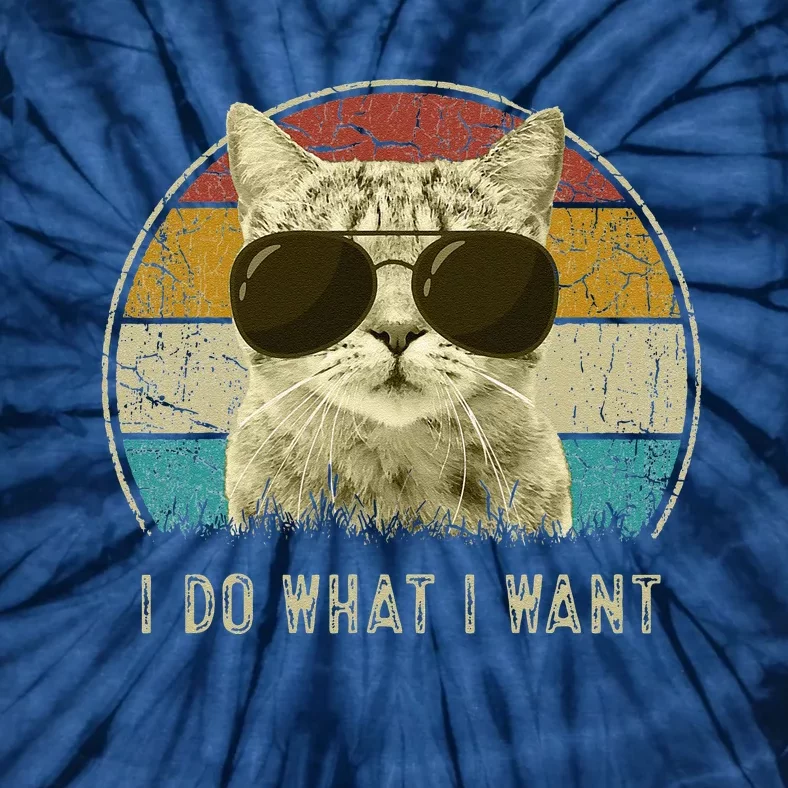 Funny Cat Retro Cats Lover I Do What I Want Tie-Dye T-Shirt