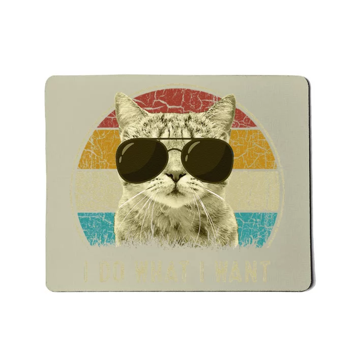 Funny Cat Retro Cats Lover I Do What I Want Mousepad