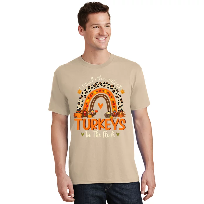 Funny Cute Rainbow Leopard I Teach The St Turkeys In The Flock Design T-Shirt