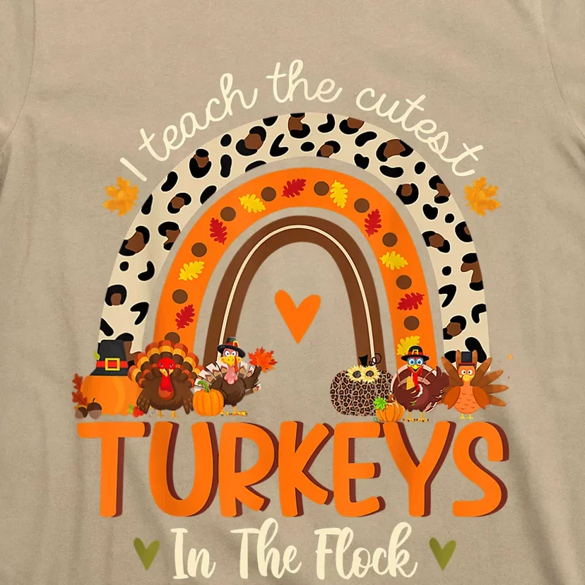 Funny Cute Rainbow Leopard I Teach The St Turkeys In The Flock Design T-Shirt