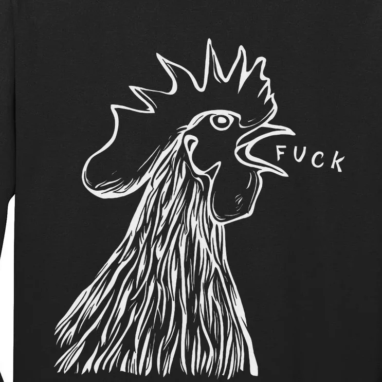 Funny Chicken Rooster Saying Fuck Tall Long Sleeve T-Shirt