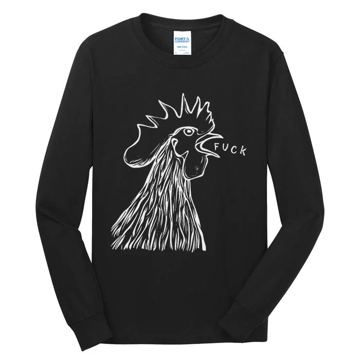 Funny Chicken Rooster Saying Fuck Tall Long Sleeve T-Shirt