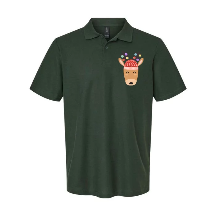 Festive Christmas Reindeer Softstyle Adult Sport Polo