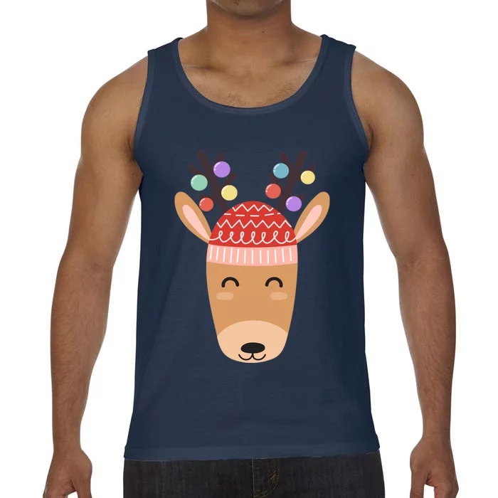 Festive Christmas Reindeer Comfort Colors® Tank Top