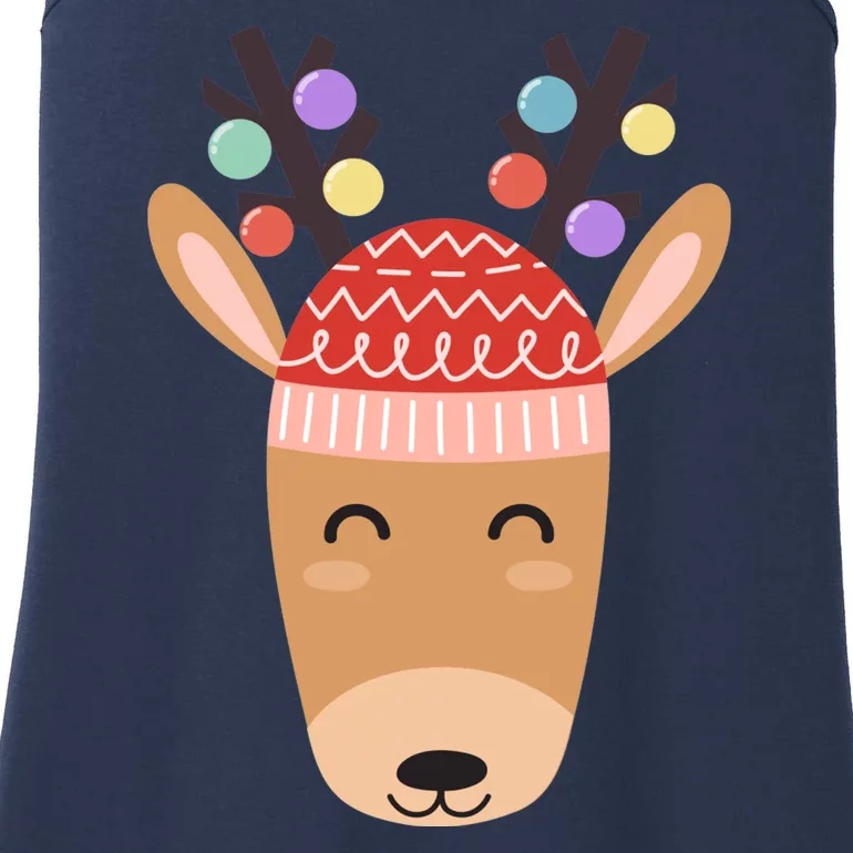 Festive Christmas Reindeer Ladies Essential Tank