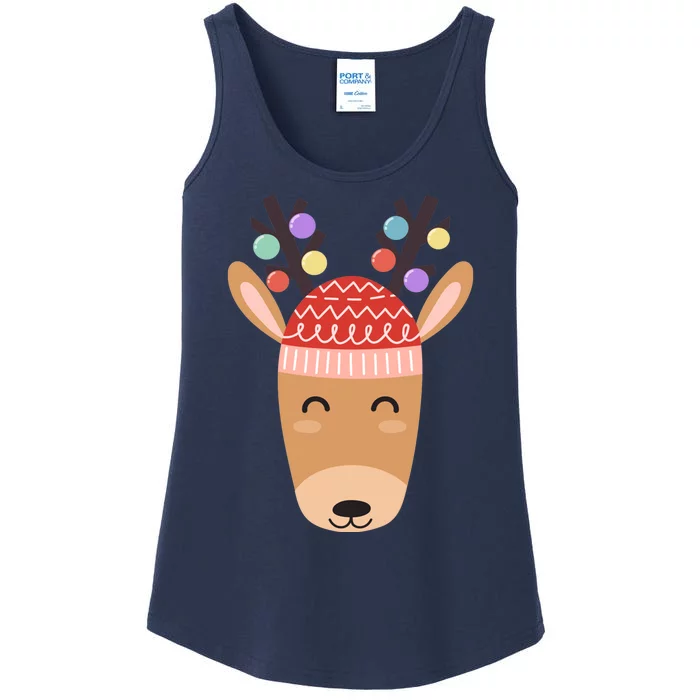 Festive Christmas Reindeer Ladies Essential Tank