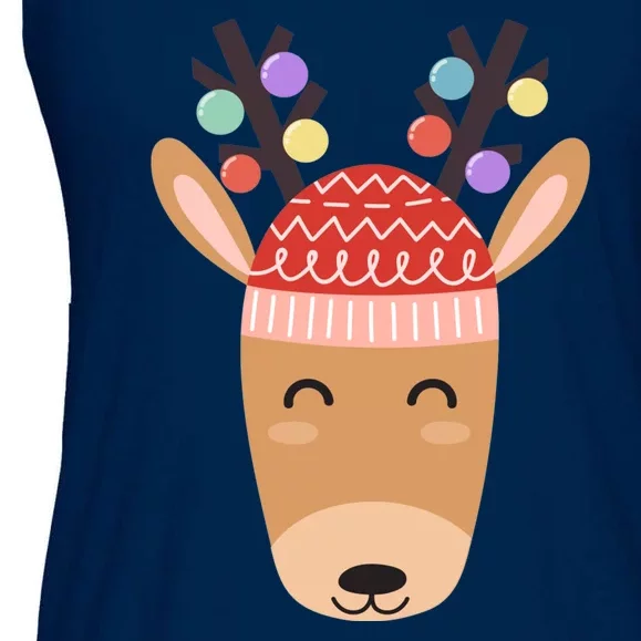 Festive Christmas Reindeer Ladies Essential Flowy Tank