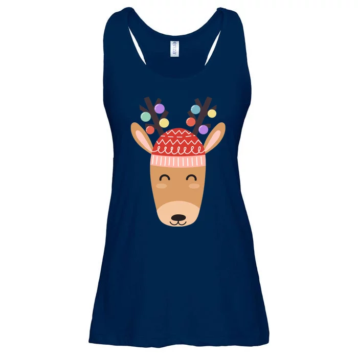 Festive Christmas Reindeer Ladies Essential Flowy Tank