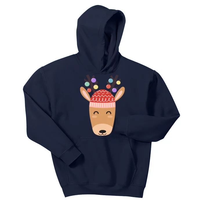 Festive Christmas Reindeer Kids Hoodie