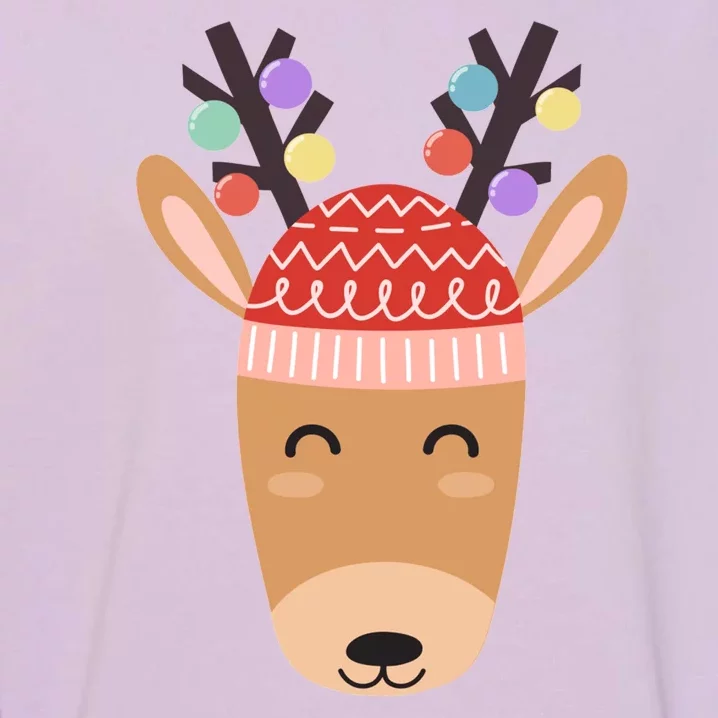 Festive Christmas Reindeer Garment-Dyed Sweatshirt