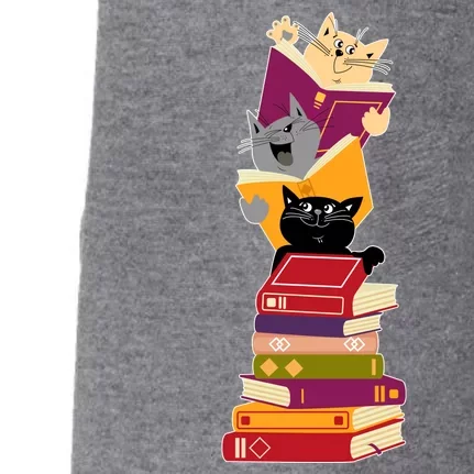 Funny Cats Reading Books Reading Book Lover Doggie 3-End Fleece Hoodie