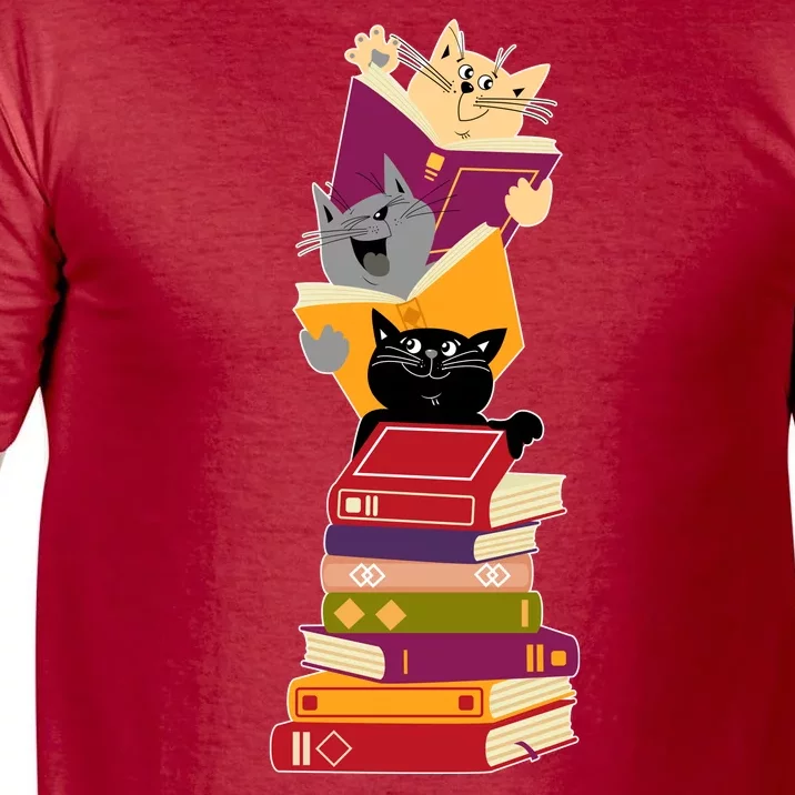 Funny Cats Reading Books Reading Book Lover Comfort Colors T-Shirt