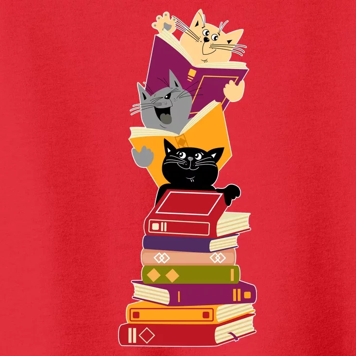 Funny Cats Reading Books Reading Book Lover Toddler T-Shirt