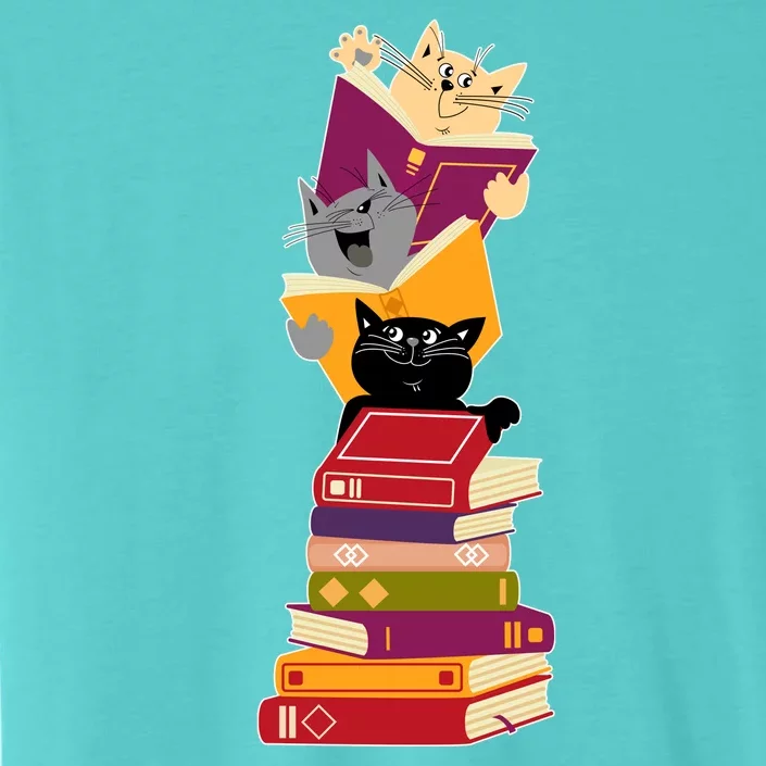 Funny Cats Reading Books Reading Book Lover ChromaSoft Performance T-Shirt