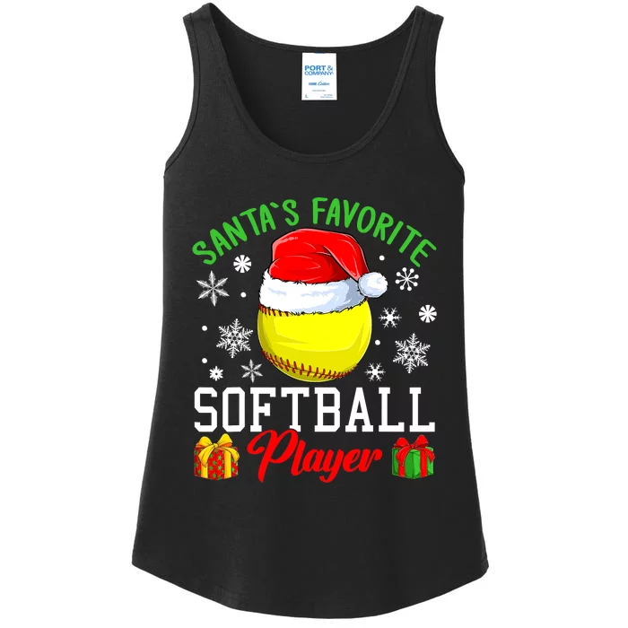 Funny Chillin' Snowman Softball Ball Ugly Christmas Sweater Ladies Essential Tank