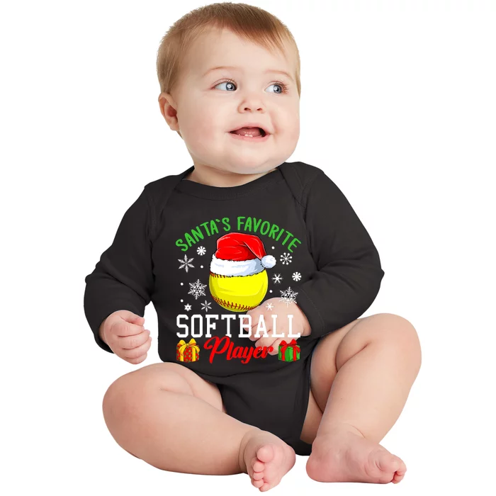 Funny Chillin' Snowman Softball Ball Ugly Christmas Sweater Baby Long Sleeve Bodysuit