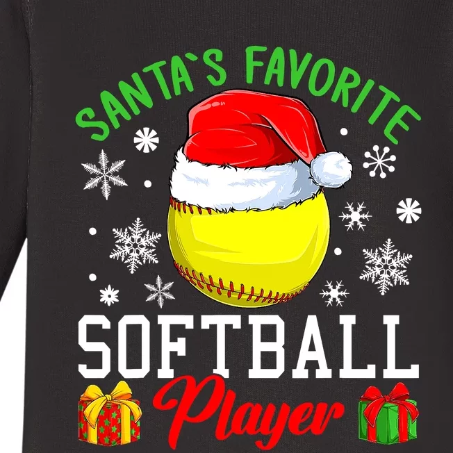 Funny Chillin' Snowman Softball Ball Ugly Christmas Sweater Baby Long Sleeve Bodysuit