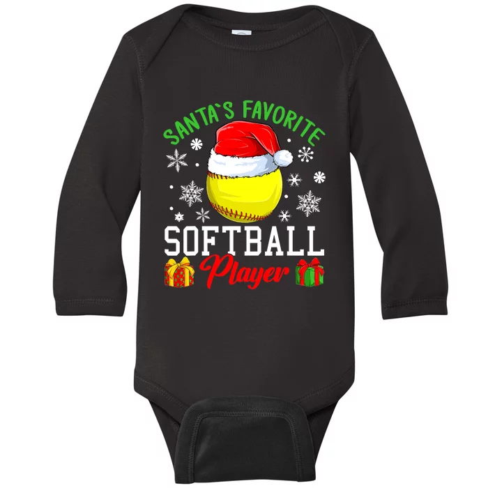 Funny Chillin' Snowman Softball Ball Ugly Christmas Sweater Baby Long Sleeve Bodysuit