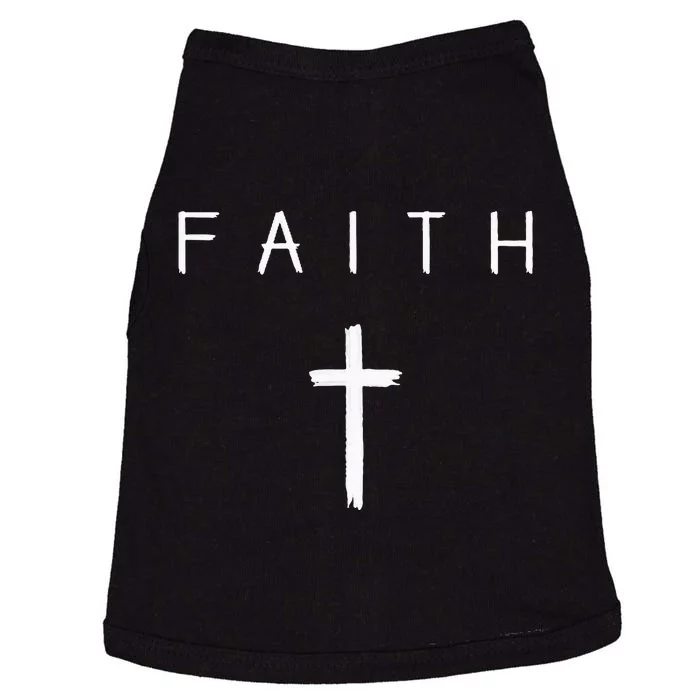 Faith Cross Subtle Christian Minimalist Religious Faith Doggie Tank