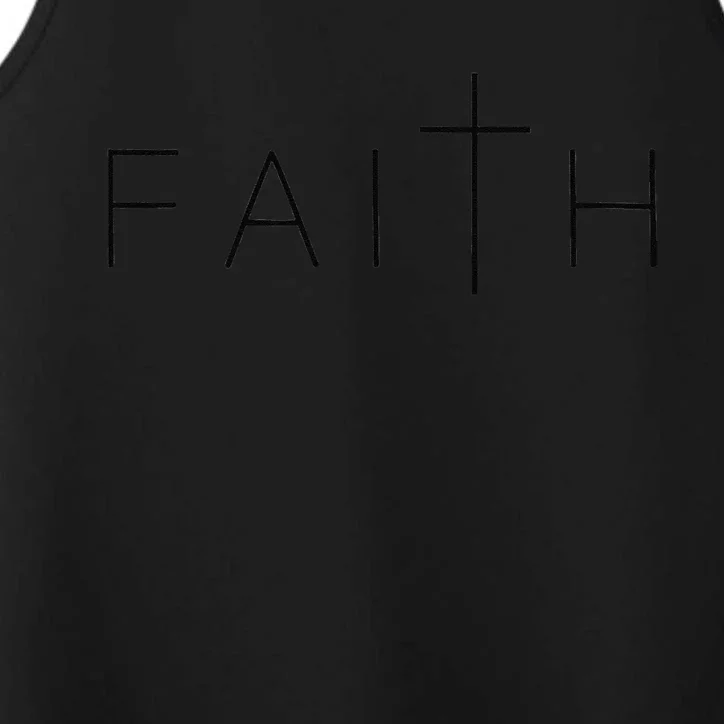 Faith Cross Subtle Christian Minimalist Religious Jesus Performance Tank