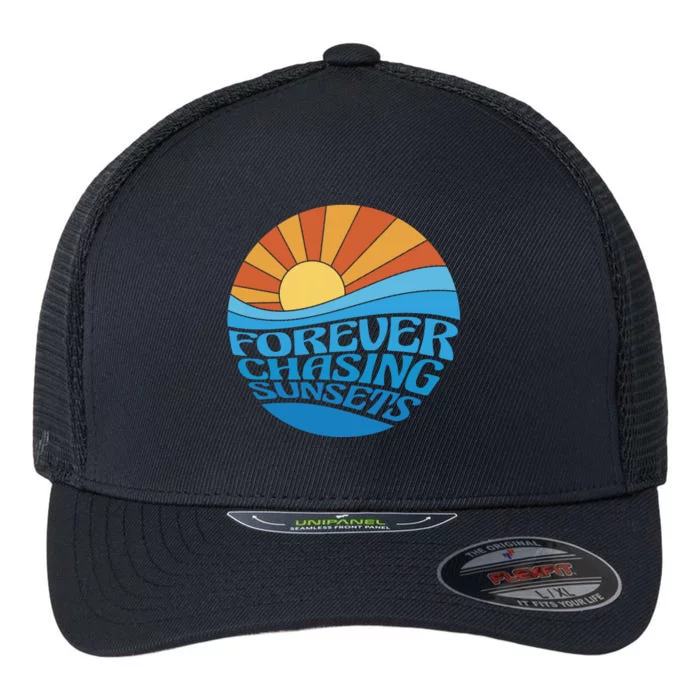 Forever Chasing Sunsets Retro Flexfit Unipanel Trucker Cap