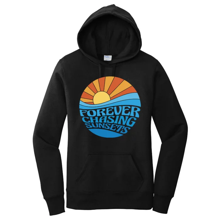 Forever Chasing Sunsets Retro Women's Pullover Hoodie