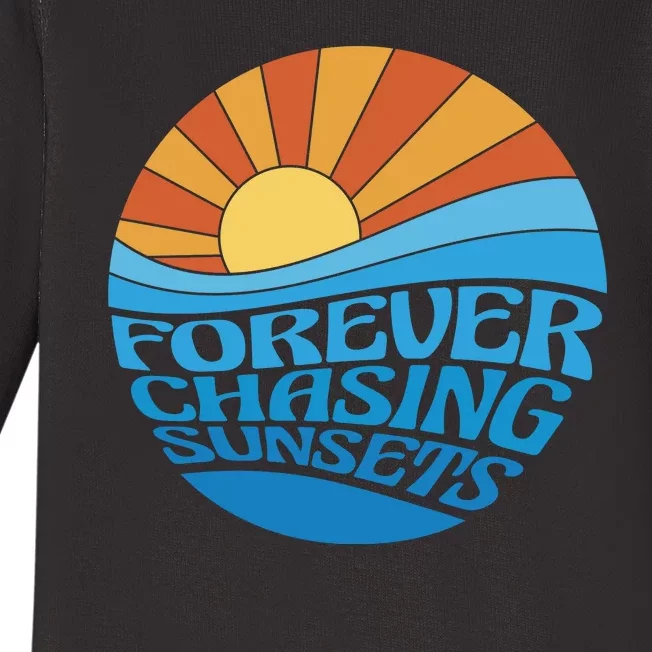 Forever Chasing Sunsets Retro Baby Long Sleeve Bodysuit